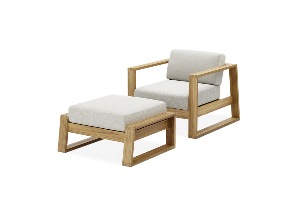 Castlery - Rio Outdoor Lounge Chair & Ottoman Set