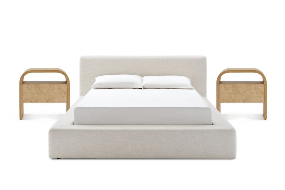 Castlery - Dawson Bed with 2 Crescent Nightstands