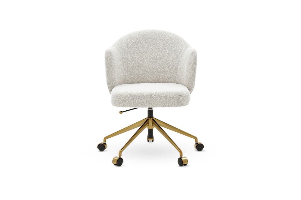 Castlery - Simone Performance Bouclé Office Chair, Antique Brass